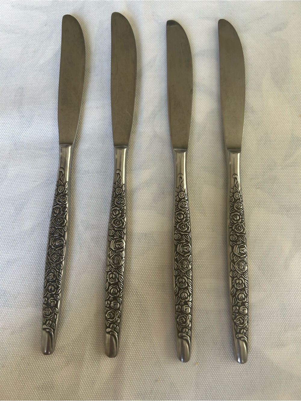 Vintage National Stainless Steel “Rio Vista ”  Set of 4  Butter Knives. Japan.